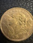 1947B Swiss Helvetia 20 Franc Gold Coin