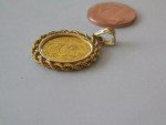 14k Yellow Gold Plated Panda Bear Coin Pendant