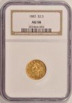 1883 Liberty Gold Quarter Eagle Coin - NGC AU-58
