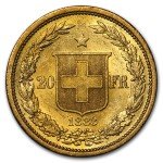 1883-1896 Switzerland Gold 20 Francs Coin