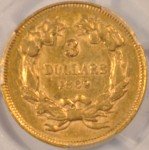 1862 $3 Indian Princess Gold Coin AU53