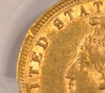 1862 $3 Indian Princess Gold Coin AU53