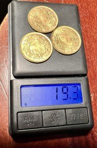 90% Gold Helvetia Switzerland 20 Francs Coins (2)