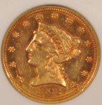 1863-S $2.50 Liberty Gold Quarter Eagle Coin
