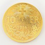 1914 Swiss Confederation Helvetia 10 Francs Gold Coin