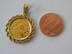 Chinese Panda Bear Gold Coin Pendant with Chain