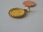 Chinese Panda Bear Gold Coin Pendant with Chain