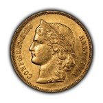 1895-B Swiss 20 Francs Gold Coin Helvetia