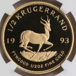 1993 South Africa 1/2 Krugerrand Gold Coin