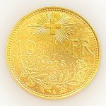 1915 B Swiss 10 Franc Helvetia Gold Coin