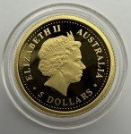 2004 $5 Aussie Gold Proof Kangaroo Coin - Rare