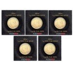 5-Pack 2024 1g Gold Maple Leaf Coins