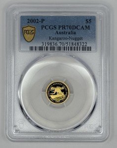 2002 $5 Australia Gold Proof Kangaroo Nugget Coin
