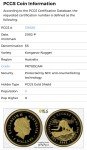 2002 $5 Australia Gold Proof Kangaroo Nugget Coin