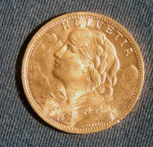 1927 Swiss Helvetia 20 Francs Gold Coin