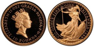 1988 Great Britain 1/10 oz Gold £10 Coin