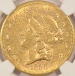 1858-S $20 Liberty Gold Double Eagle Coin