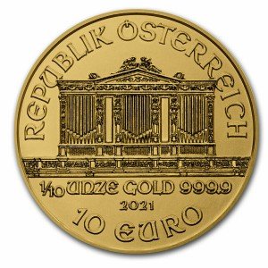 2021 Austria 1/10 Gold Philharmonic Coin