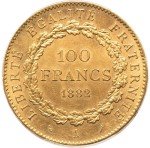 1882 100 Francs Gold Coin - France, MS-62