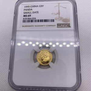 1995 Small Date Gold Chinese Panda Coin MS69