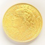 1915 Switzerland Helvetia 10 Francs Gold Coin