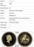 1995 $5 Australia Gold Proof Kangaroo Nugget Coin