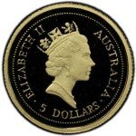 1995 $5 Australia Gold Proof Kangaroo Nugget Coin