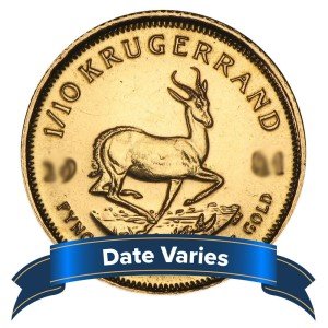 South African Gold Krugerrand 1/10 oz Coin