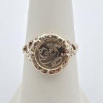 10K Yellow Gold Chinese Panda Coin Ring Size 6.5