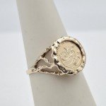 10K Yellow Gold Chinese Panda Coin Ring Size 6.5