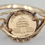 10K Yellow Gold Chinese Panda Coin Ring Size 6.5