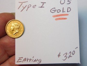 1850s U.S. $1 Gold Coin Earrings - $210