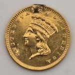 1856 $1 US Gold Indian Princess Coin