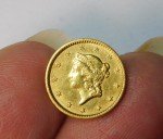 1850s U.S. $1 Gold Coin Earrings - $210