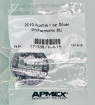 2019 Austrian Philharmonic 1oz Silver Coin