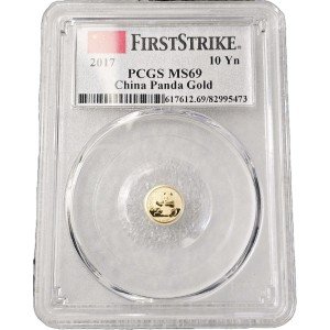 2017 China Panda 10 Yuan Gold Coin MS69