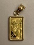 1g Gold Bar 999.9 Fine Britannia in Bezel