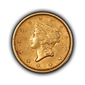 1852 Liberty Head Gold Dollar Coin - AU Quality