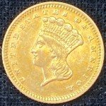 1874 $1 Gold Indian Princess Coin Type 3