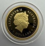 2002 $5 Australia Gold Proof Kangaroo Coin - Rare