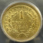1851 Liberty Gold Dollar Coin - ICG AU Quality