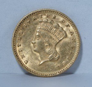 1874-P Type III Indian Princess Gold Coin