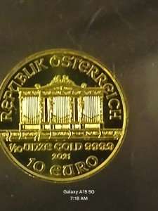 2021 Austrian Philharmonic 1/10 oz Gold Coin