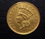 1857 Indian Princess Gold Dollar Coin