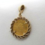 1982 Chinese 24k Panda Gold Coin Pendant