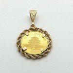 1982 Chinese 24k Panda Gold Coin Pendant