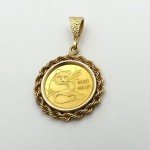 1982 Chinese 24k Panda Gold Coin Pendant