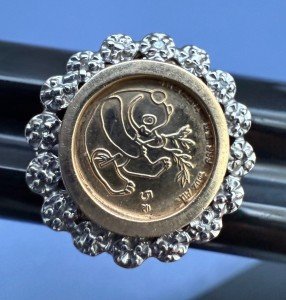 Chinese Gold Panda Coin Ring - 10k Gold