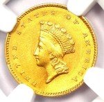 1855-O Type 2 Indian Gold Dollar Coin