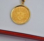 22k Gold Swiss 20 Francs 1913 Pendant